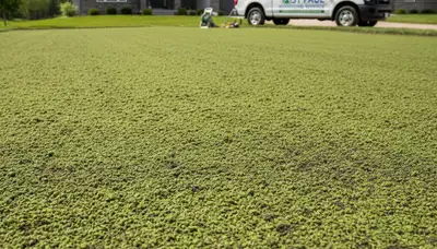 Fresh hydroseed lawn application showing full green coverage by Chop Chop Landscaping in St Paul, MN