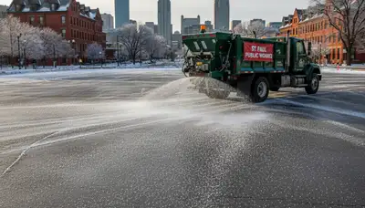Professional de-icing and salt application for safe winter surfaces in St Paul, MN