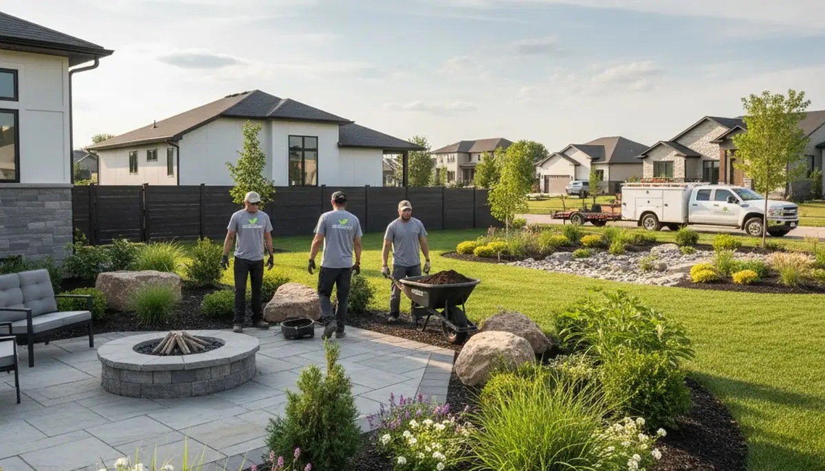 Landscaping crew serving St. Paul, MN with professional lawn and landscape maintenance services