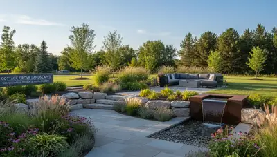 Landscaping team providing lawn care and hardscaping services in St Paul, MN