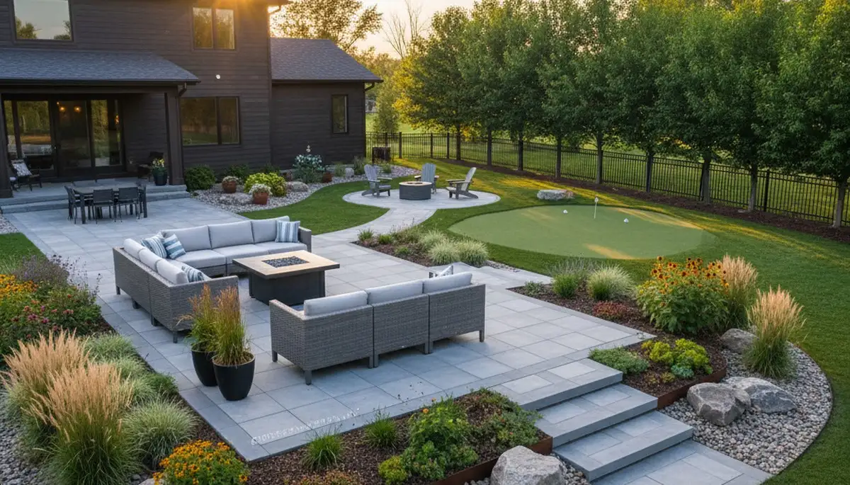 Landscaping crew providing yard maintenance in St Paul, MN
