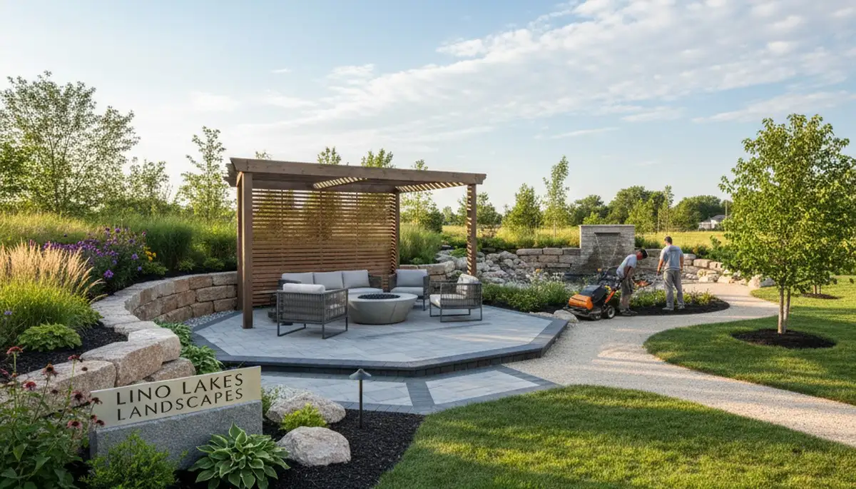 Landscaping crew in St Paul, MN providing professional lawn and landscape maintenance