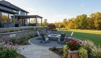 Landscaping team providing professional yard maintenance in St Paul, MN