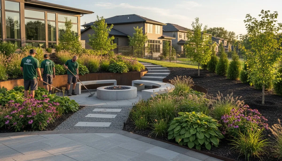 Landscape crew providing landscaping services in St Paul, MN
