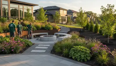 Landscape crew providing landscaping services in St Paul, MN