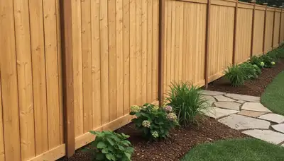 White privacy fence installation by Chop Chop Landscaping in St Paul, MN with clean, professional design